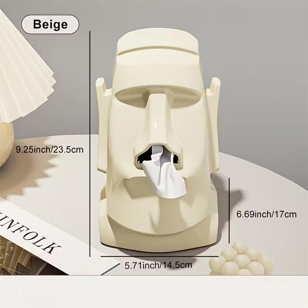 Moai Tissue Box Holder with Headphone Stand - view 1