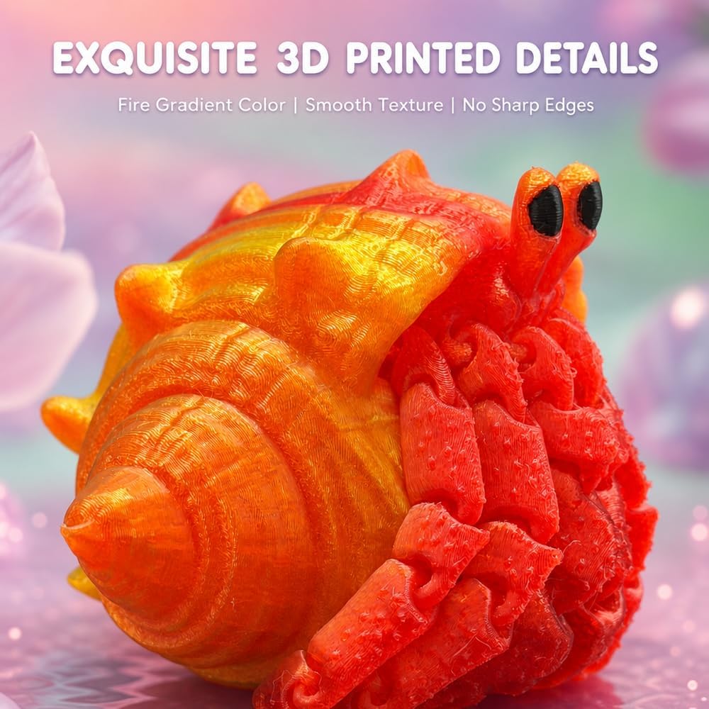 Articulated Hermit Crab Fidget Toy - Orange Gold