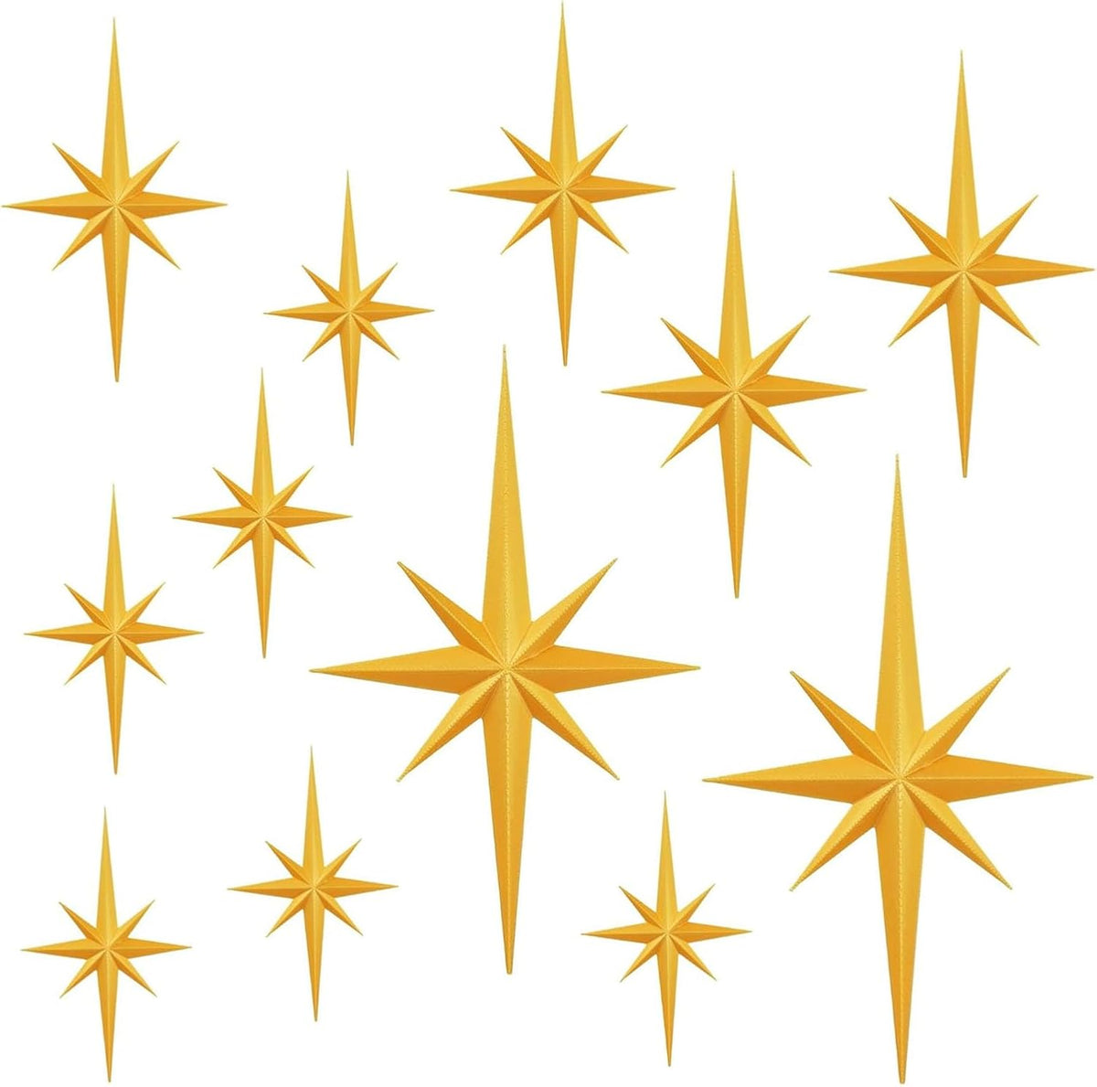 Gold Star Wall Decor, 12-Piece in 5 Sizes - view 3