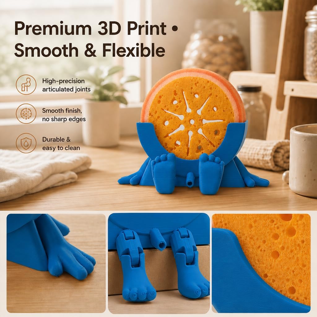 Sponge Holder for Kitchen Sink with 2 Sponges - Blue