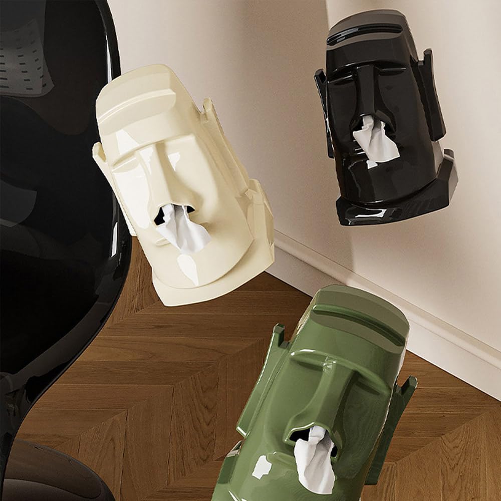 Moai Tissue Box Holder with Headphone Stand - view 3