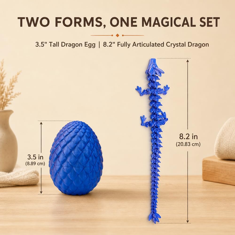 Dragon Egg Fidget Toy with Dragon Inside - Blue Gradient