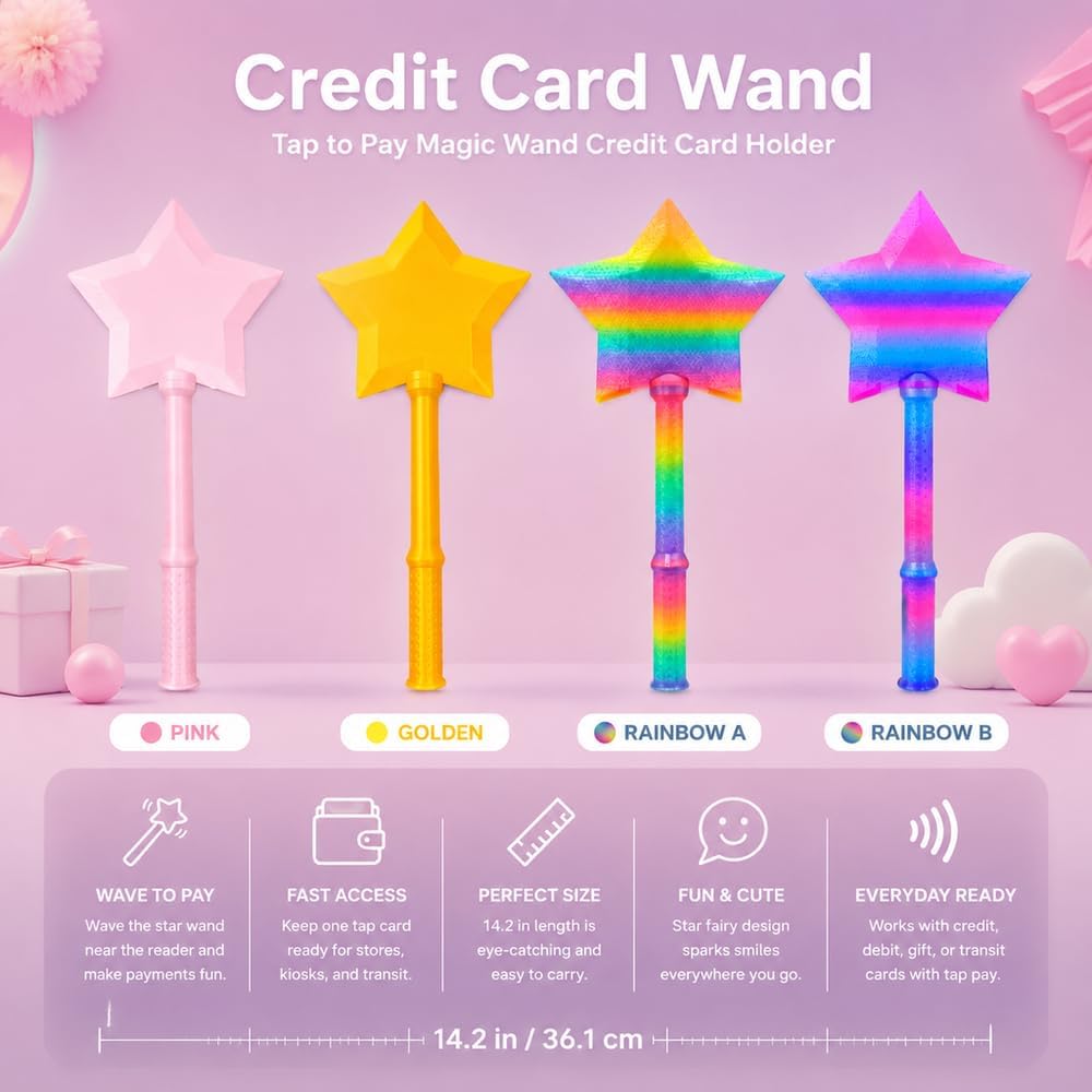 Star Wand Tap-to-Pay Card Holder - Pink