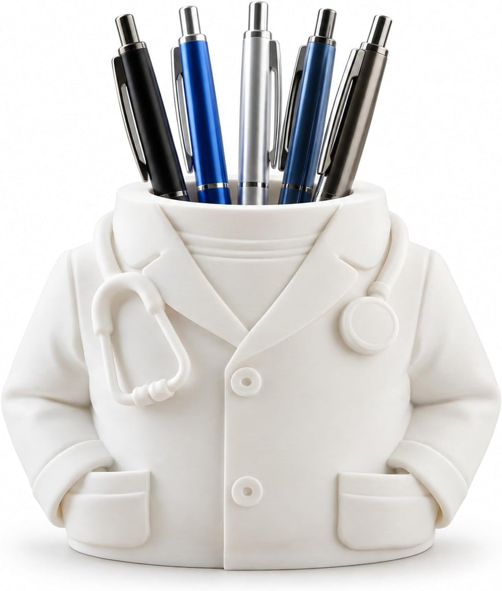 Doctor White Coat Pen Holder with Stethoscope - view 2