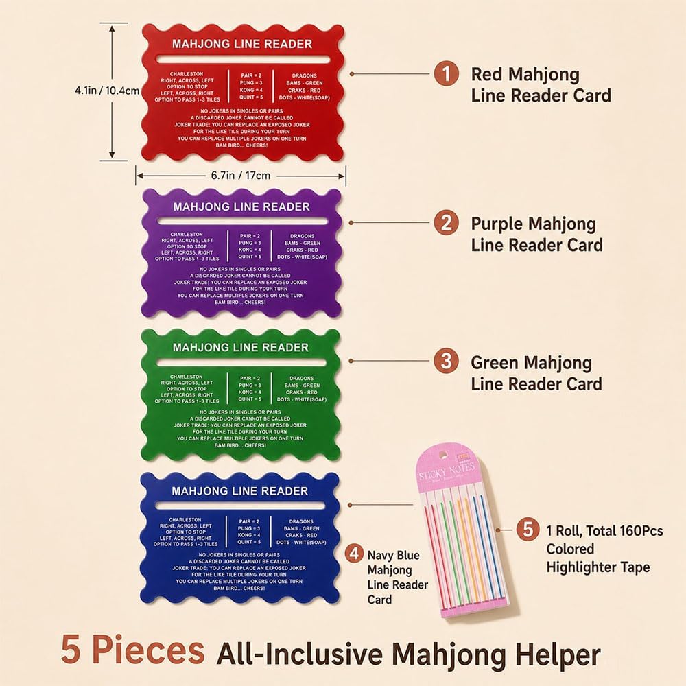 Mahjong Line Reader, 4 Cards + 160 Tapes - view 2