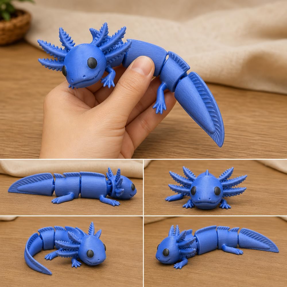 Articulated Axolotl Fidget Toys, 2-Pack (6 in + 3 in) - view 3