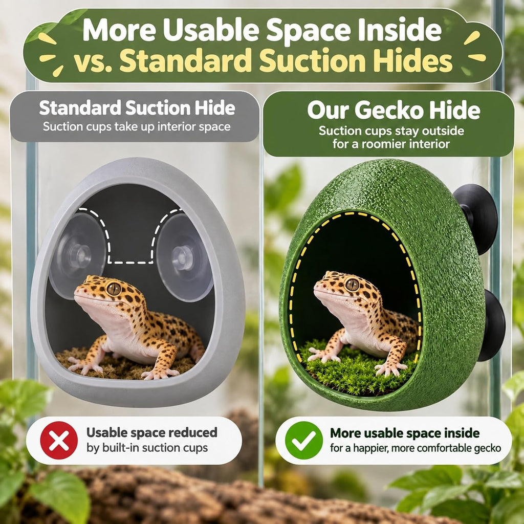 Gecko Hide Cave with Suction Cups - view 5