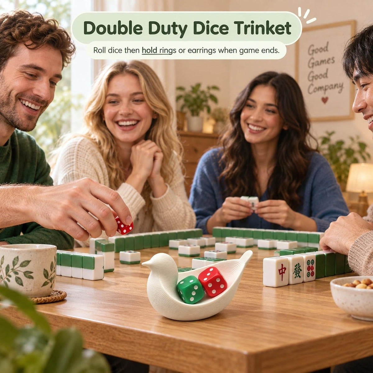 Mini Bird Dice Dish, Holds 2 Dice - view 1