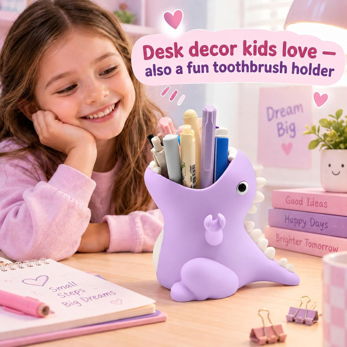 Dinosaur Pen Holder - Purple