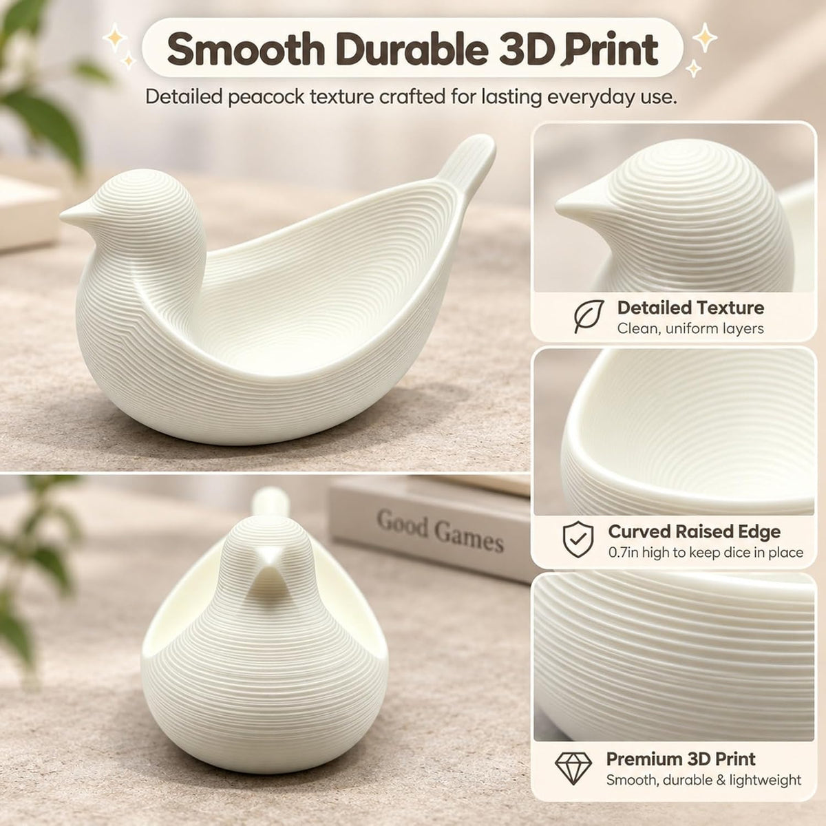 Mini Bird Dice Dish, Holds 2 Dice - view 6