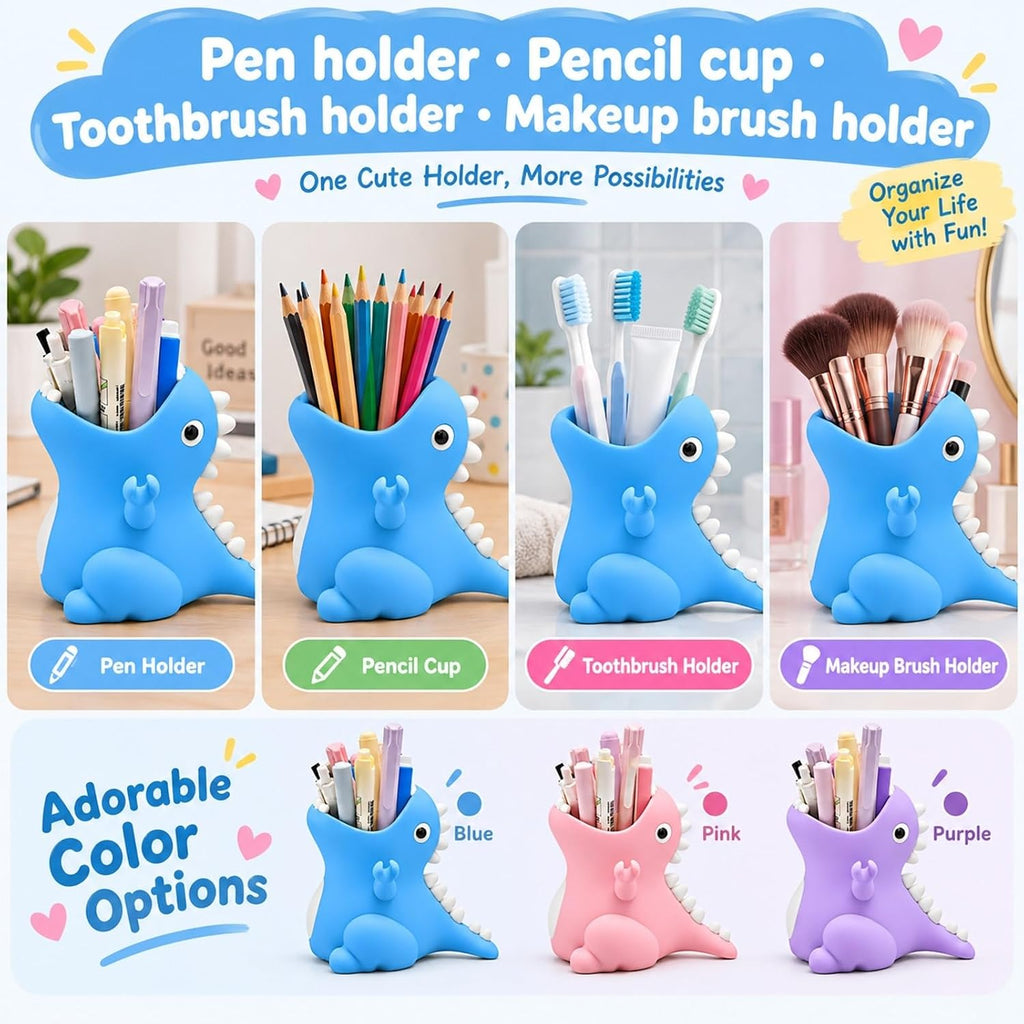 Dinosaur Pen Holder - Blue