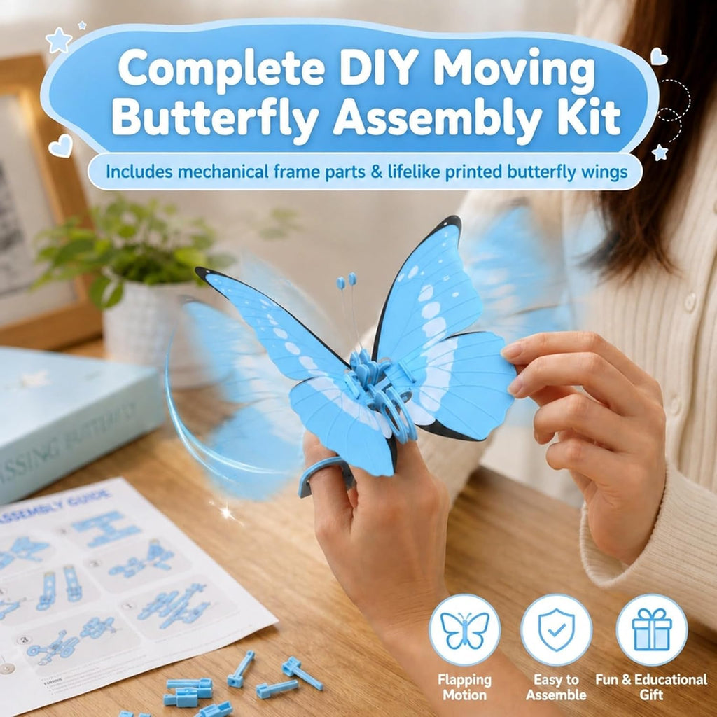 Mechanical Butterfly Puzzle Toy, Flapping Wings - view 2