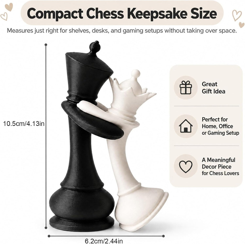 Chess King & Queen Hugging Statue - view 6