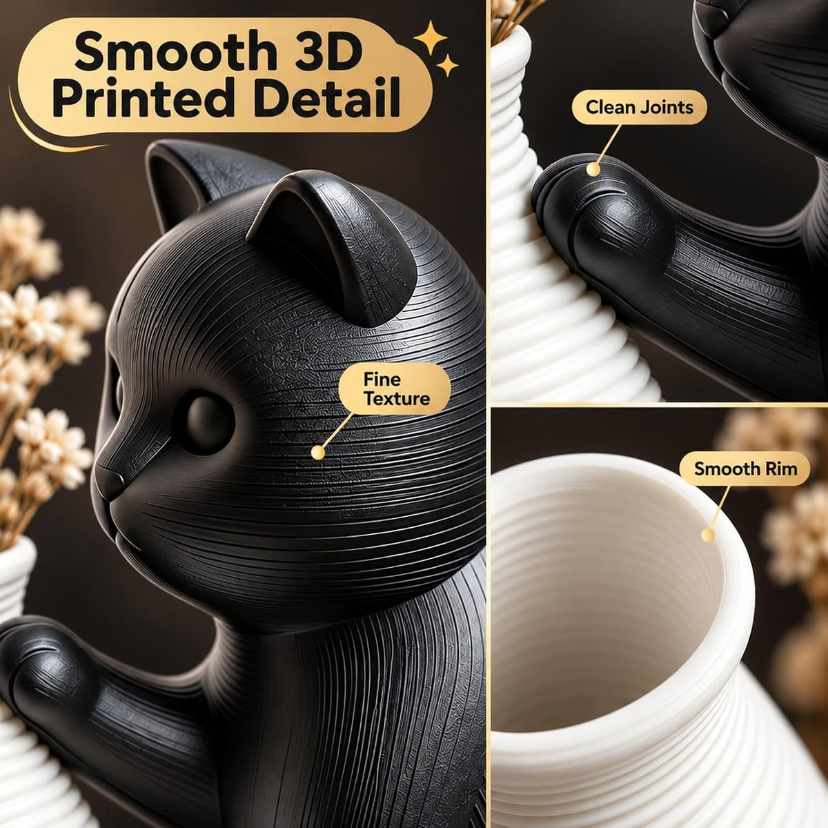 Mini Black Cat Vase - 1 piece