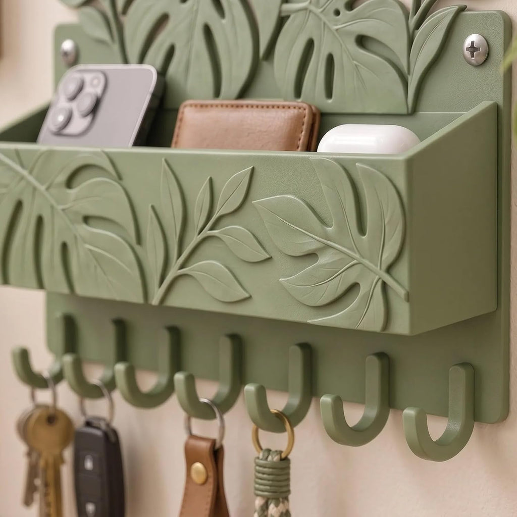 Leaf Wall Shelf Organizer with Key Hooks - view 5
