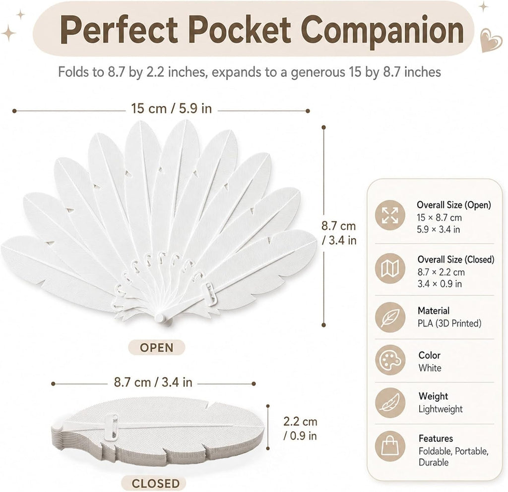 Feather Folding Hand Fan, Cosplay Prop - view 7