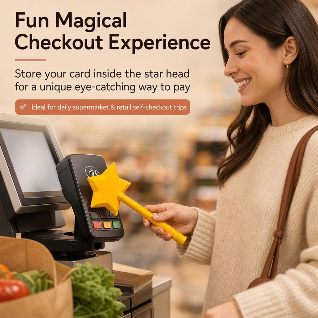 Star Wand Tap-to-Pay Card Holder - Golden