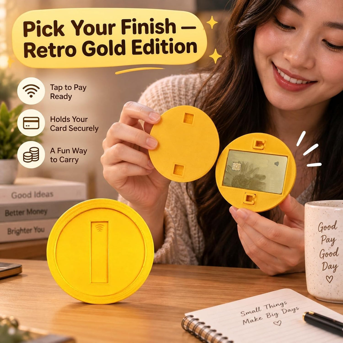 Retro Gold Coin Tap-to-Pay Card Wand - view 5