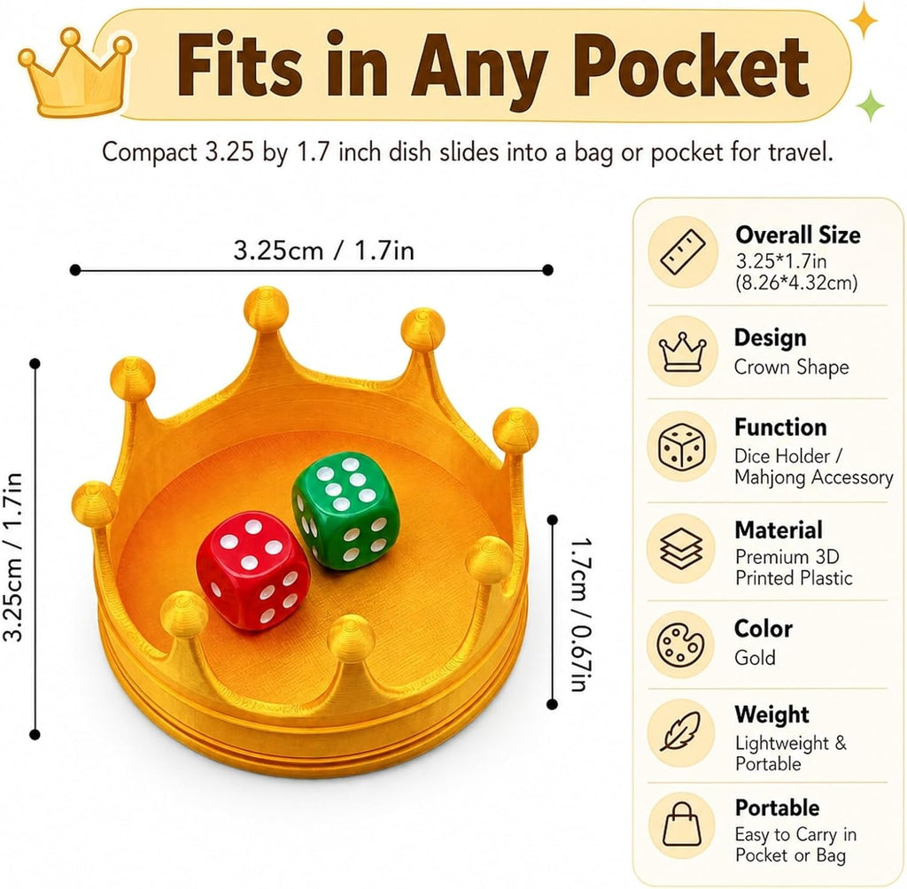Golden Crown Mahjong Dice Dish - view 7