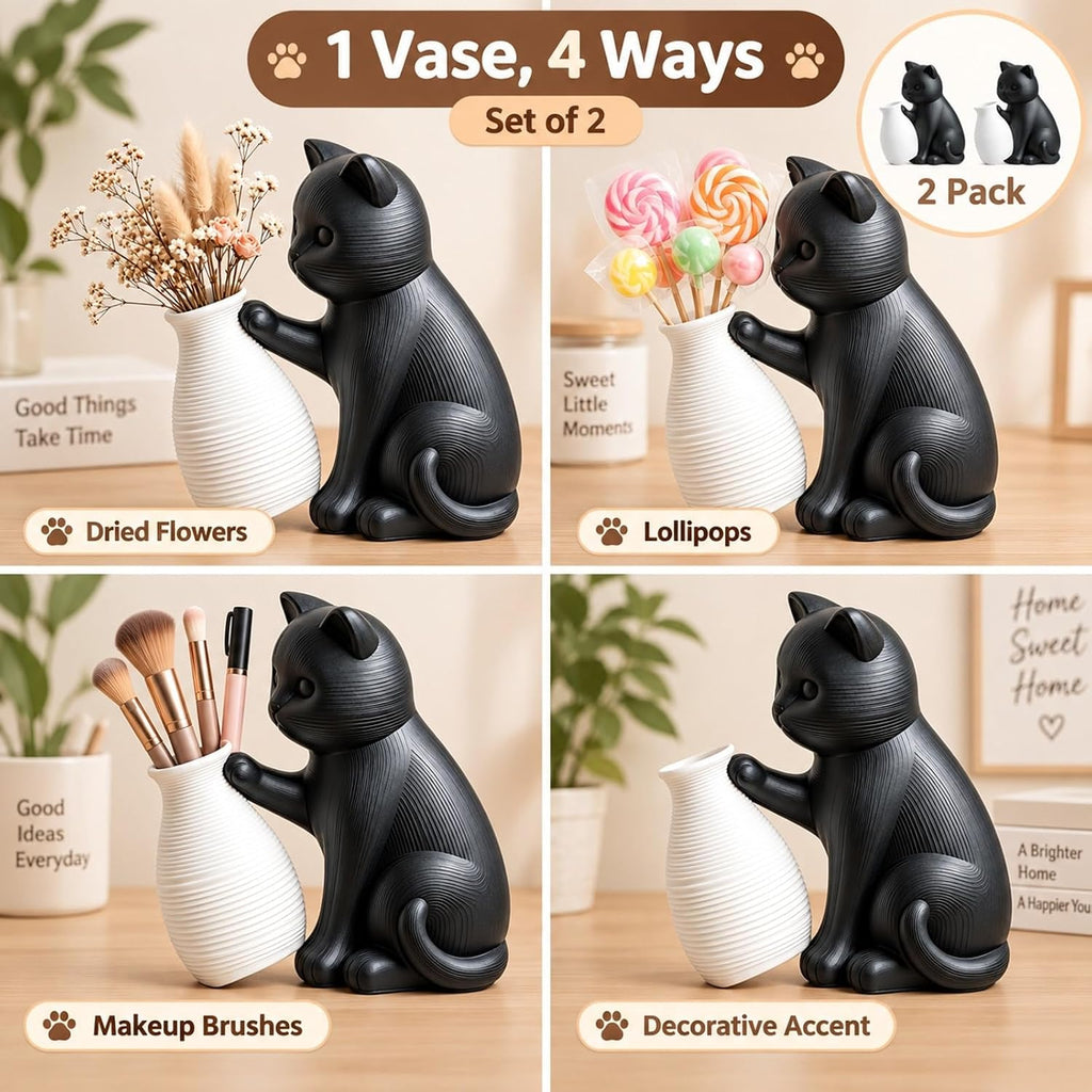 Mini Black Cat Vase - 1 piece