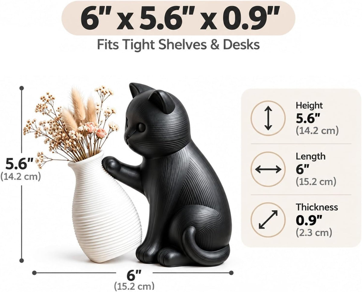 Mini Black Cat Vase - 2 pieces