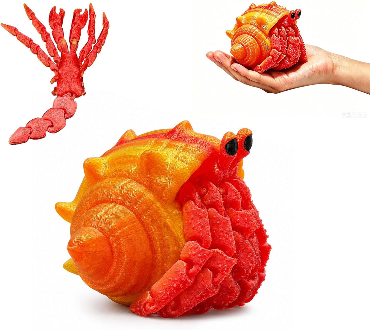 Articulated Hermit Crab Fidget Toy - Lavender Pink