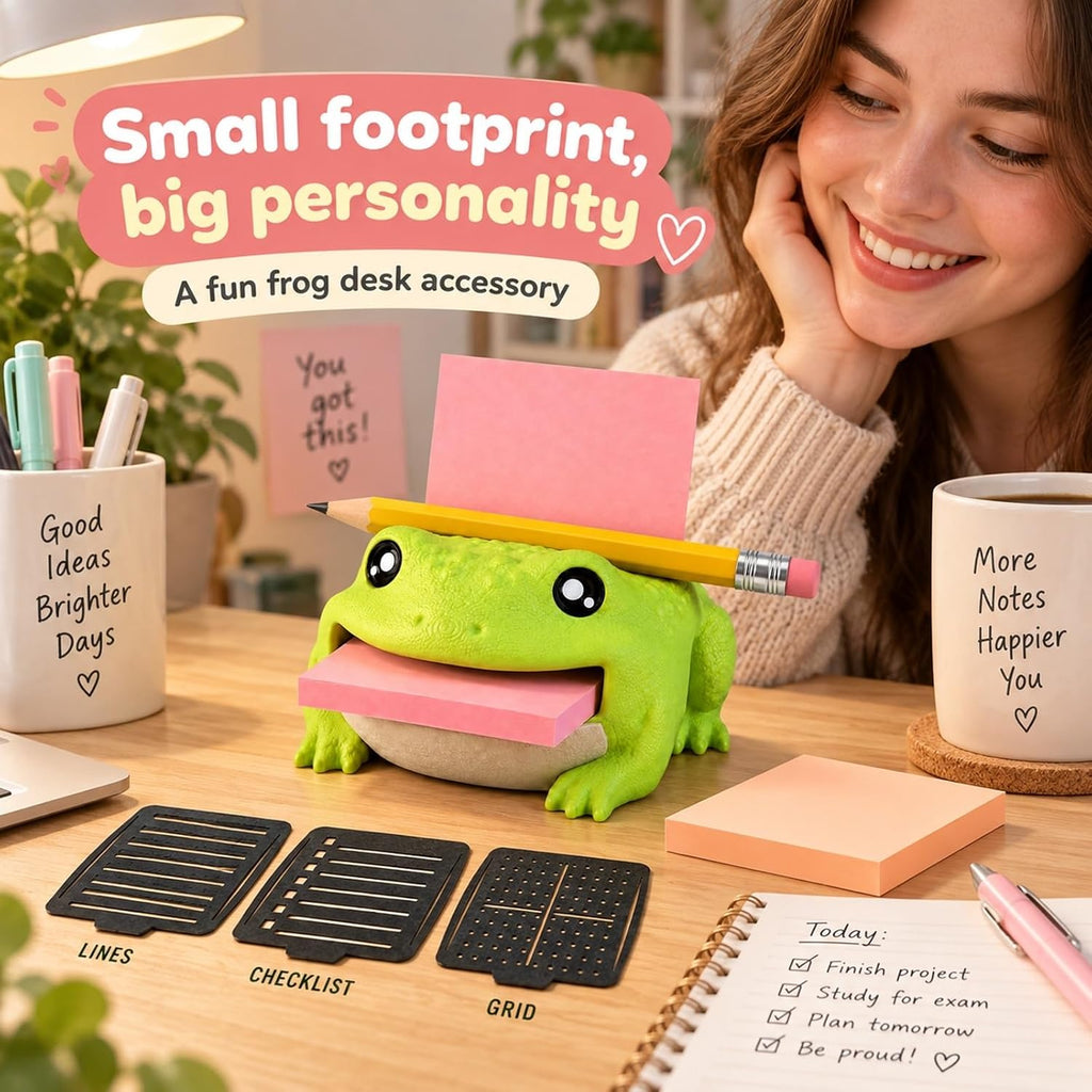 Frog Sticky Note Holder, 3-Piece Desk Set - view 1