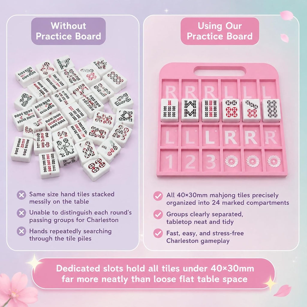 Pink Mahjong Practice Board with 160 Labels - view 7