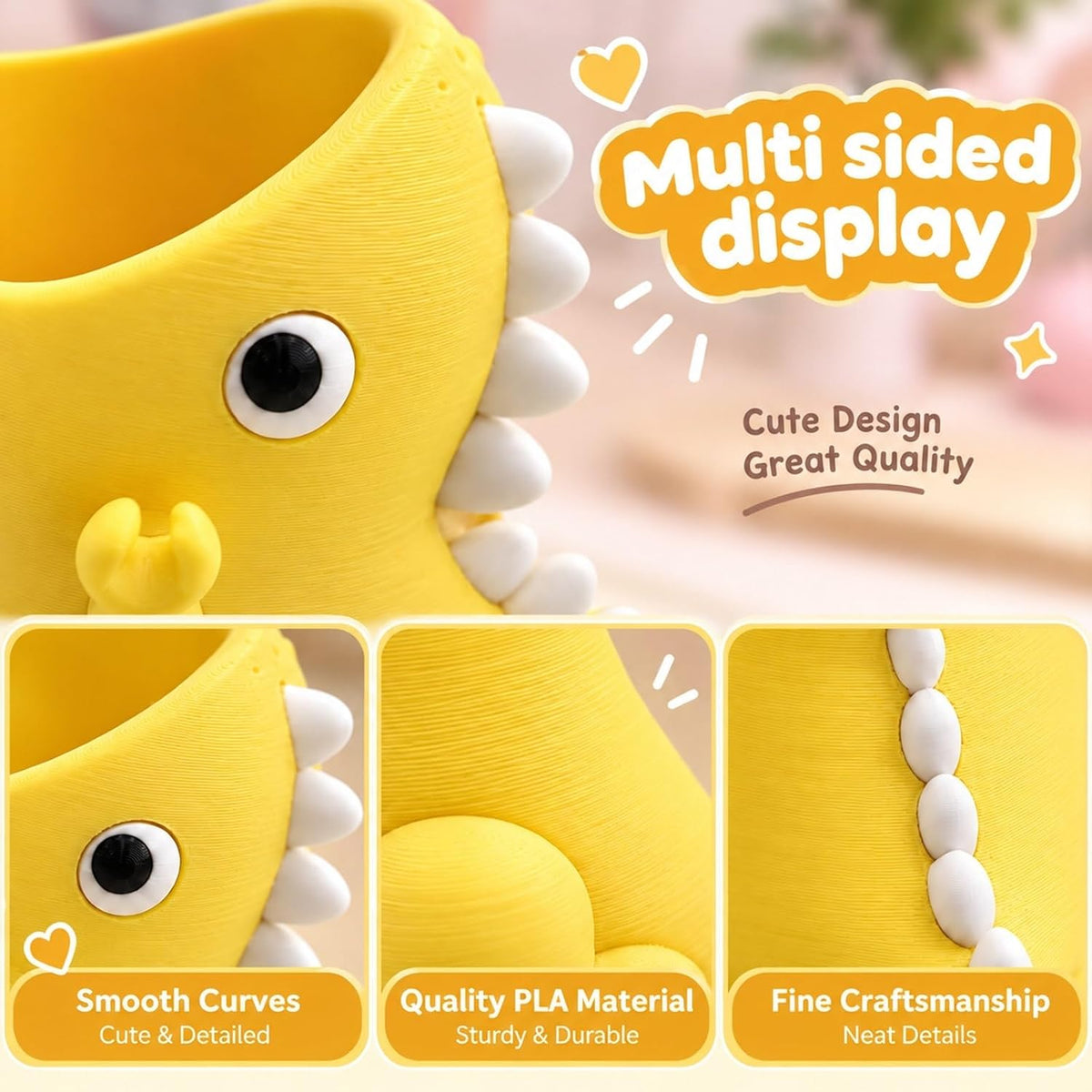 Dinosaur Pen Holder - Yellow
