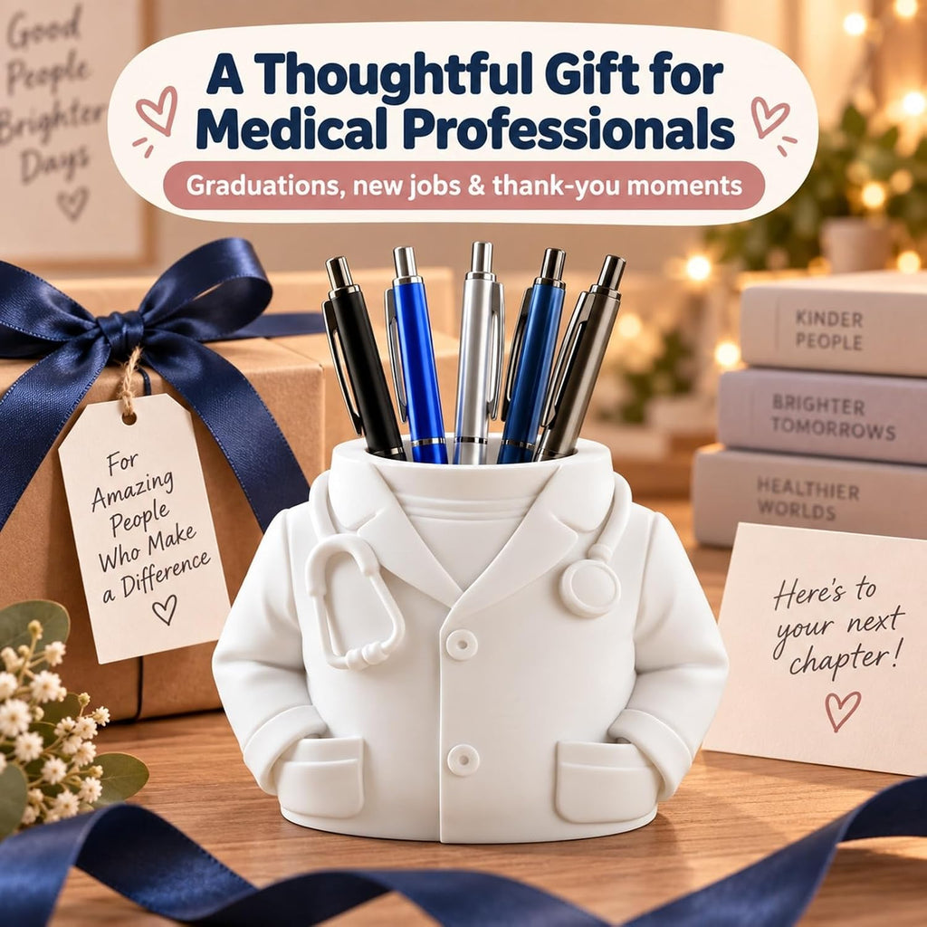 Doctor White Coat Pen Holder with Stethoscope - view 6