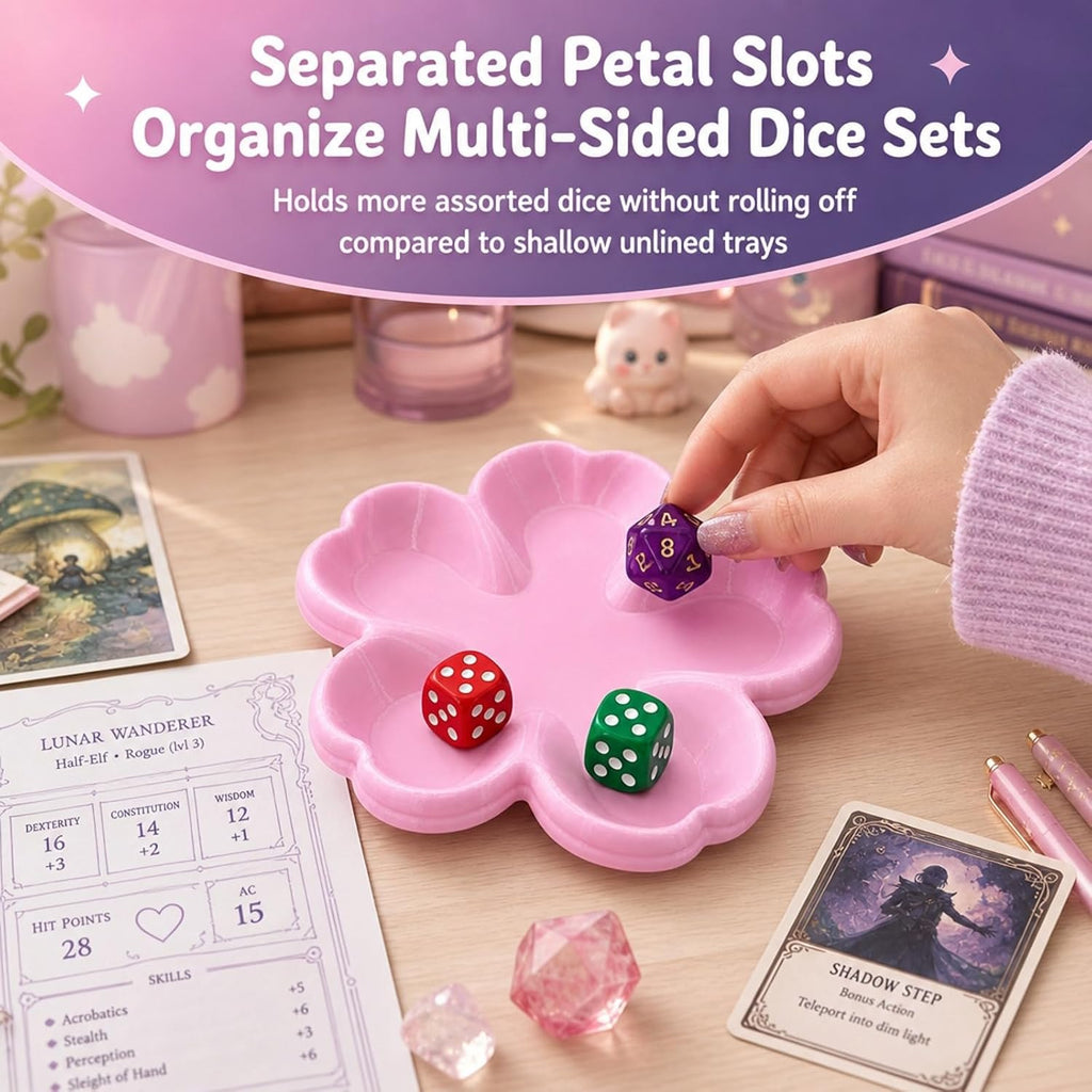 Pink Flower Dice Dish for Mahjong - view 6
