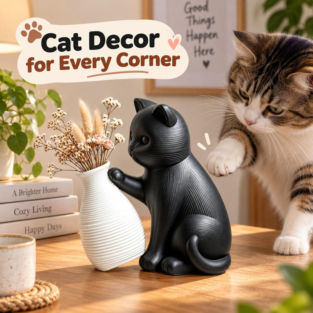 Mini Black Cat Vase - 1 piece