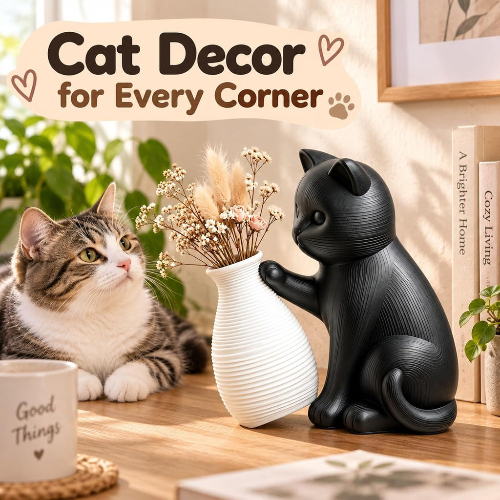 Mini Black Cat Vase - 1 piece