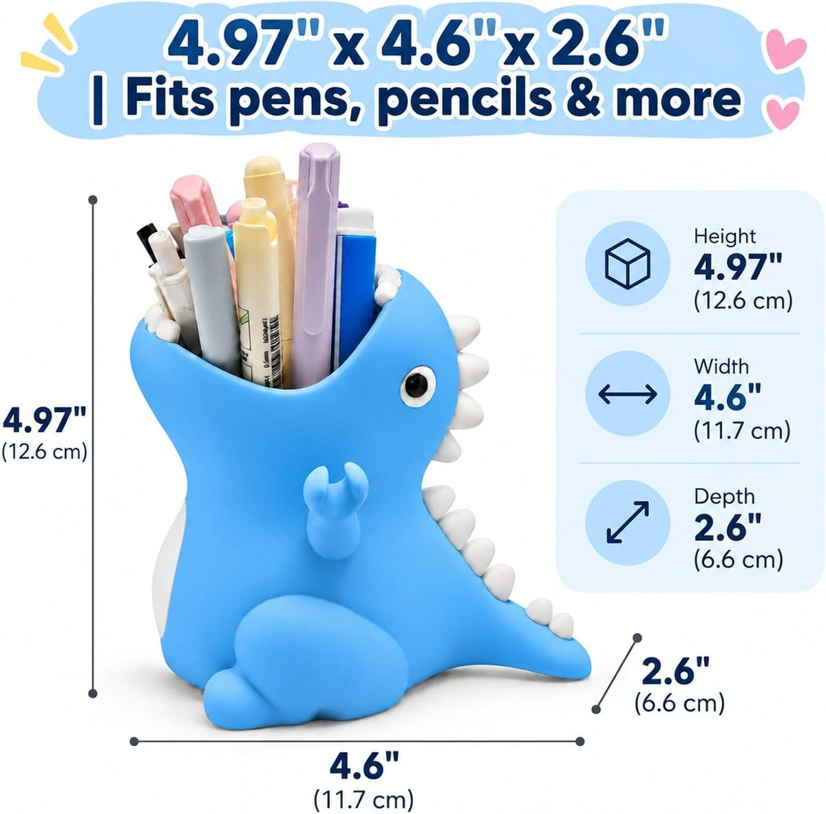 Dinosaur Pen Holder - Blue