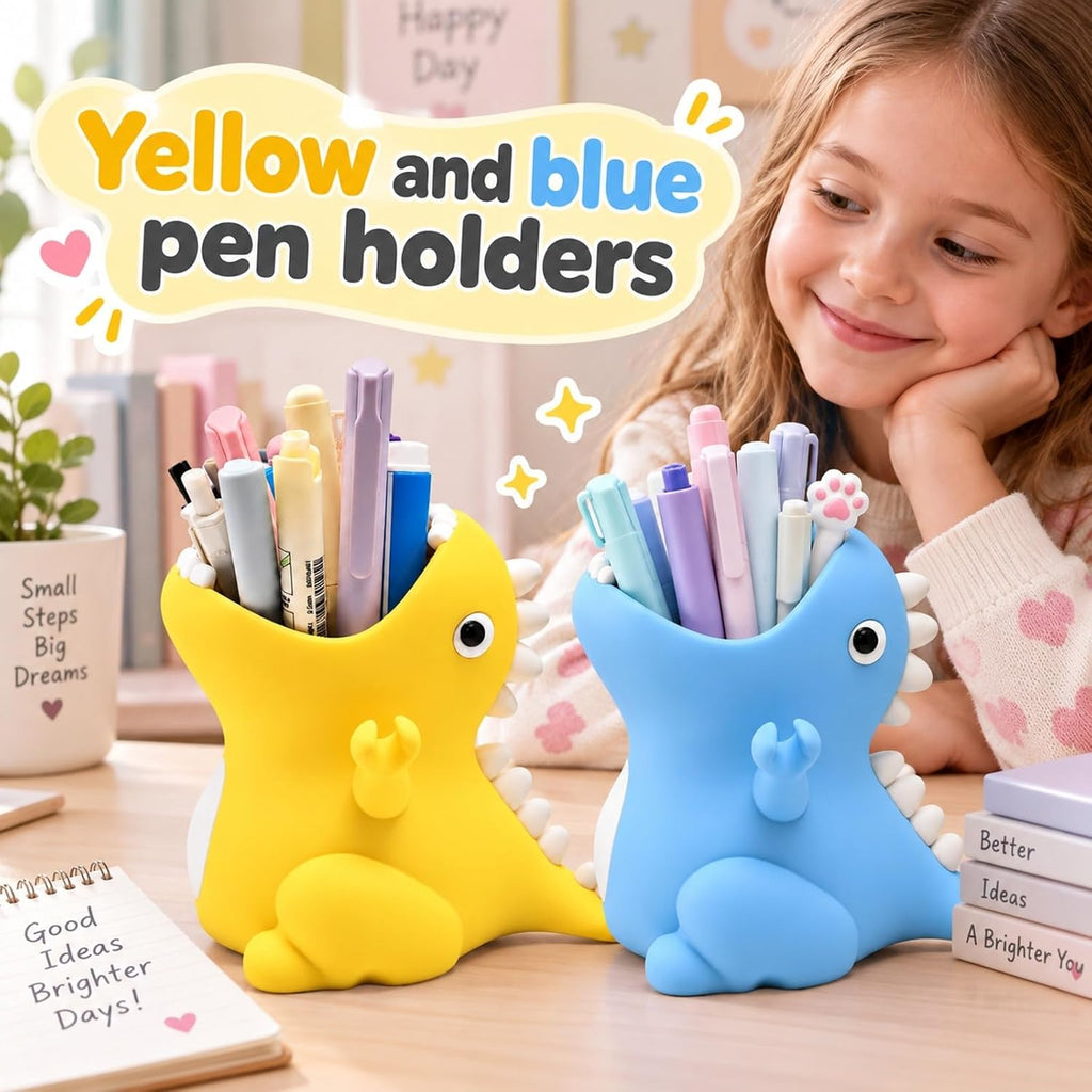 Dinosaur Pen Holder - Yellow