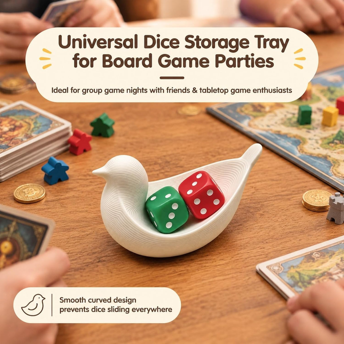 Mini Bird Dice Dish, Holds 2 Dice - view 3