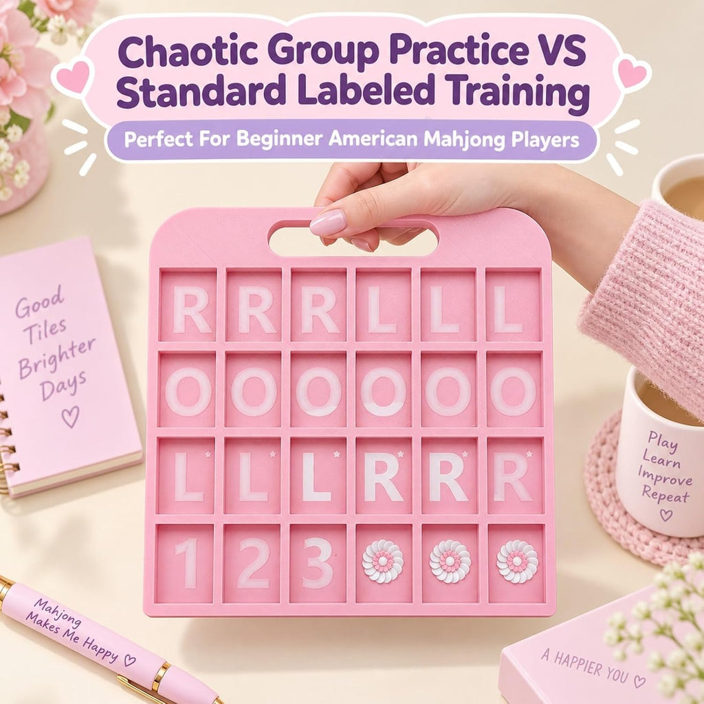 Pink Mahjong Practice Board with 160 Labels - view 2