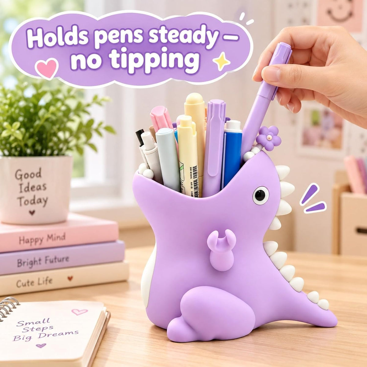 Dinosaur Pen Holder - Purple