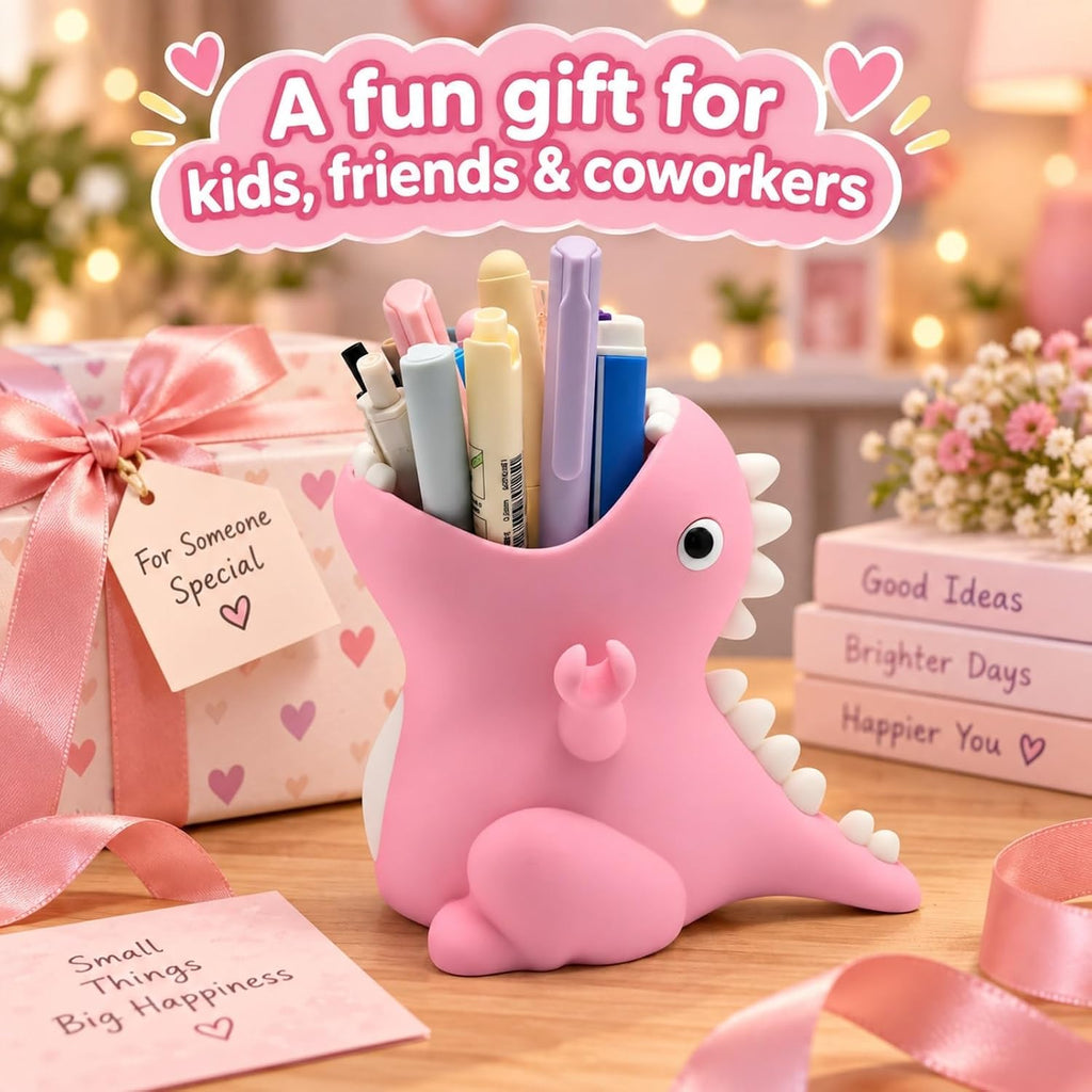 Dinosaur Pen Holder - Pink