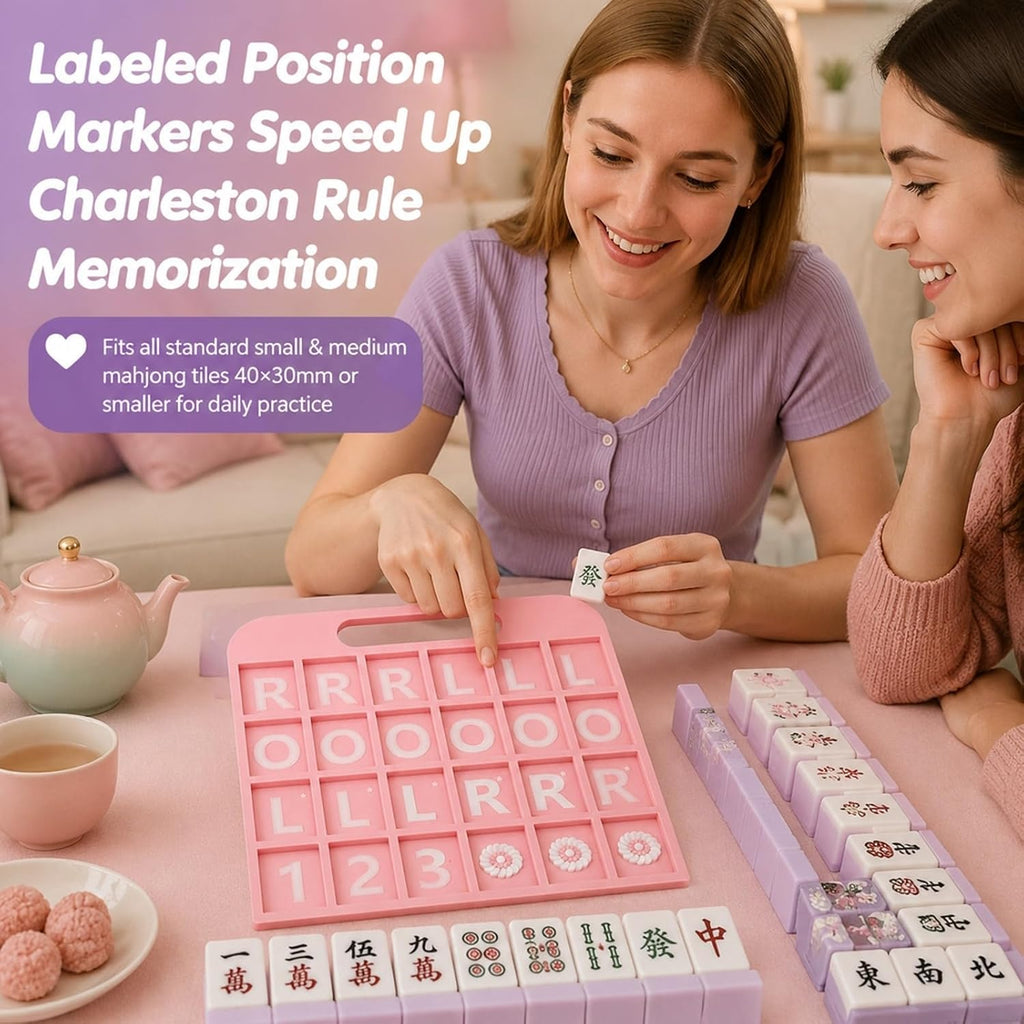 Pink Mahjong Practice Board with 160 Labels - view 3