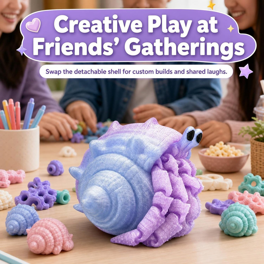 Articulated Hermit Crab Fidget Toy - Lavender Pink