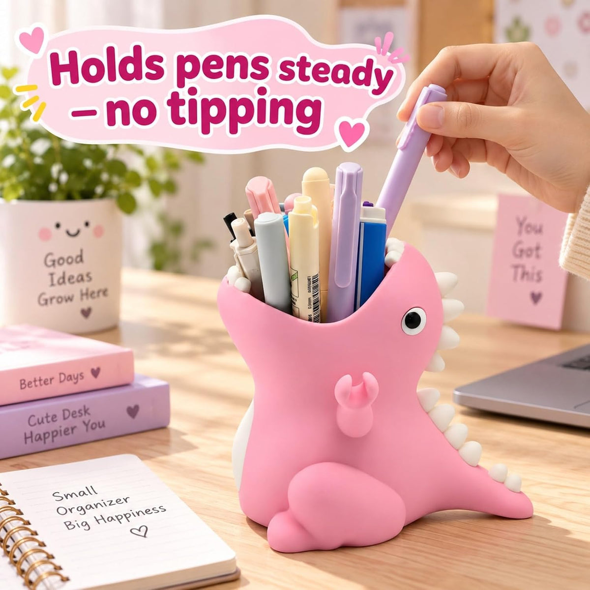 Dinosaur Pen Holder - Pink