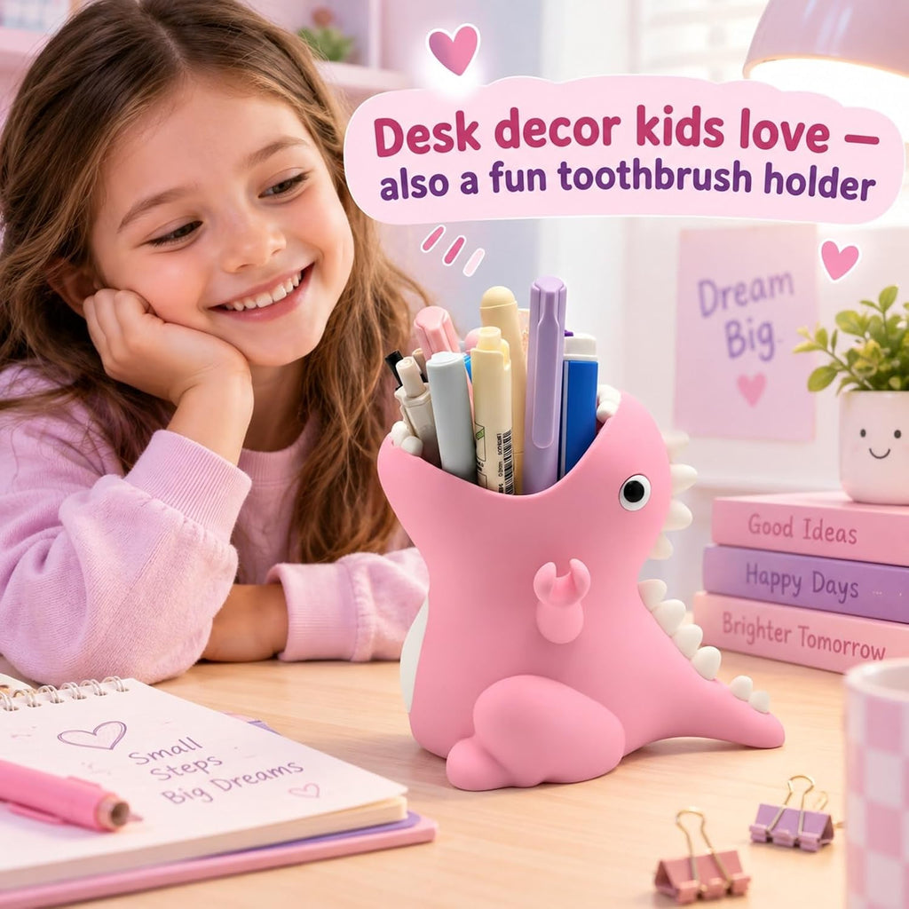 Dinosaur Pen Holder - Pink